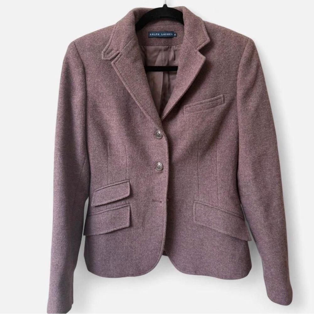 Vintage Ralph Lauren Blue Label Dusty Mauve Tailored Wool Blazer SZ: 8